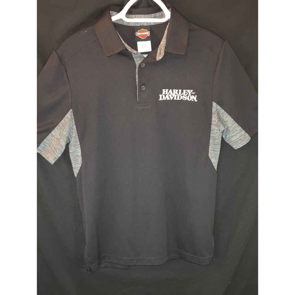 Harley Davidson Las Vegas Polo Shirt Mens‎ Small Black Gray Short Sleeve